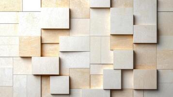 A wall made of white and tan squares photo