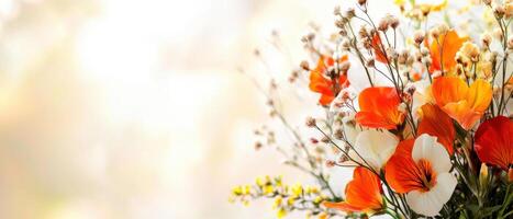 A bouquet of flowers is shown in a vase photo