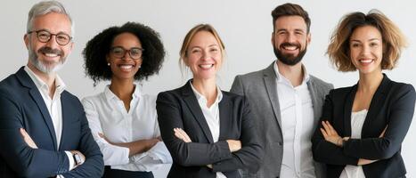 Empowered team promoting diversity and inclusion in workplace photo