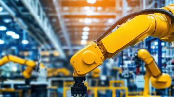 Robots in an industrial factory photo