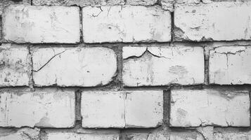 brick showing wall texture White deterioration and cracks photo