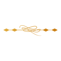 Modern Creative Divider Design with golden ribbon on transparent background png