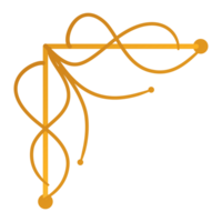 Corner design with a golden triangle with a line connecting it png
