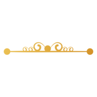 Vintage Divider Design with golden scroll border on transparent background png