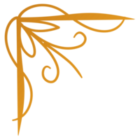 Corner design with a golden corner with swirls on it png