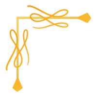 Corner design with a yellow ribbon with a bow on it png