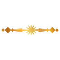 Divider Design with golden star with a star on it, on a transparent background png