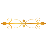 Divider Design with golden arrow on a transparent background png
