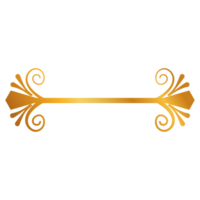 golden scroll frame with swirls and leaves on transparent background png