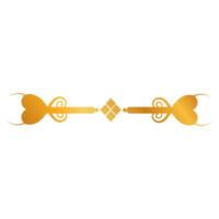 Divider Design golden key and lock on transparent background png