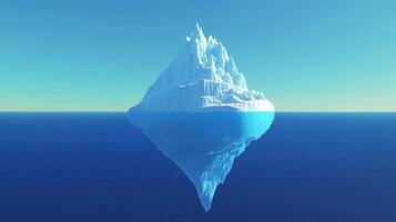 A large ice block floating in the ocean photo