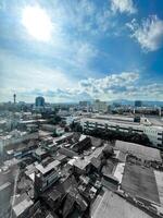 A view of the city from the roof of a building photo