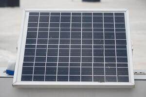 Solar panel installed at an outdoor location for energy generation photo