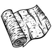 Rolled birch bark illustration rustic nature design element vector