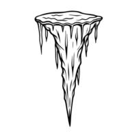 Icicle formation in winter hanging frozen stalactite illustration signaling cold weather and frost vector