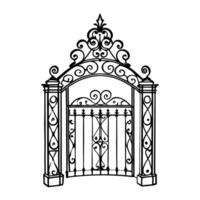 ornate wrought iron gate design with intricate patterns and elegant architectural details vector