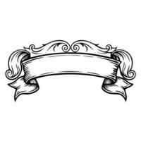 Vintage scroll banner with ornate decorative swirls and blank space for custom text vector