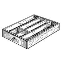 handcrafted wooden cutlery drawer insert organizer with compartments for silverware and utensils vector