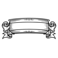 blank vintage banner ribbon scroll ornate empty scroll design for decoration and text placement vector