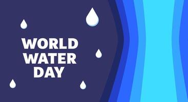 World Water Day. Background template design with illustration of water campaigns, ads, on March 22 vector