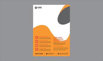 This design is a modern and professional business flyer with a sleek and curved layout. vector
