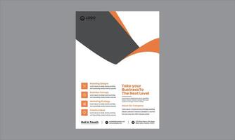 Professional, clean, and corporate-style flyer.Uses geometric shapes and minimal color contrasts to draw attention.Balanced and modern layout. vector
