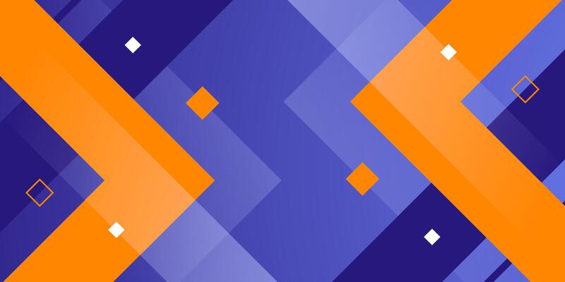 Abstract purple and orange triangle arrow concept 3D background. Overlap shapes geometric pattern.