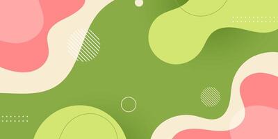Abstract colorful green and pink fluid liquid 3D background. Modern banner trendy pattern. vector