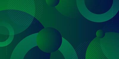 Abstract dark green gradient blue geometric circle 3D background. Modern concept pattern design. vector