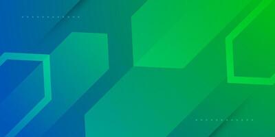 Abstract dynamic green and blue gradient color 3D background. Overlap geometric shapes pattern. vector