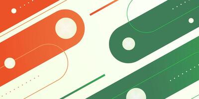 Abstract dynamic colorful orange and green banner 3D background. Simple and creative pattern on bright background. vector