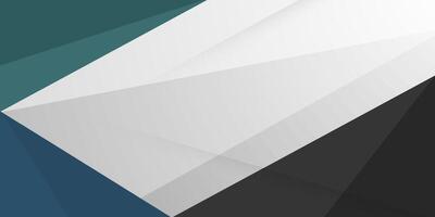 Abstract 3D papercut 3D background. Green, blue, and gray overlap triangle shapes color pattern. vector
