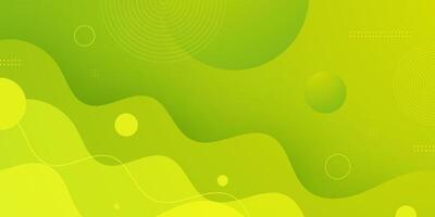 Abstract colorful bright gradient green and yellow wave 3D background. Minimal wave fluid pattern geometric design. vector