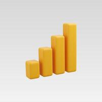 3d Realistic Golden Graph chart vector