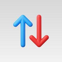 3d Realistic Up and Down Arrow Icon vector