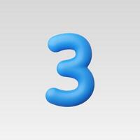 3d Realistic Number 3 vector