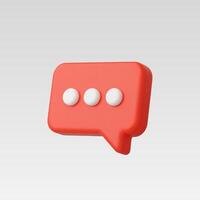 Realistic 3d Red Message icon vector