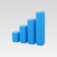 3d Realistic Blue Graph chart Icon vector