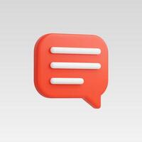 Realistic 3d Red Chat or Message Icon vector