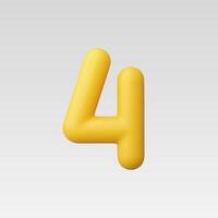 3d Realistic Number 4 vector