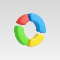 3d Realistic Circle diagram, Pie chart Colorfull vector