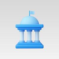 3d Realistic Goverment building Icon vector