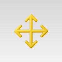 3d Realistic Extend, Resize, Enlarge icon vector