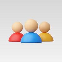 3d Realistic Colorfull Group of people Icon vector