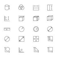 Pixel perfect measurement and scale icon set. vector