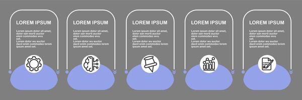 Business and Targets Infographic Design Template with Icons and Steps for Process diagram, Presentations, Workflow Layout, Banner, Flowchart, Infographic. vector