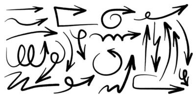 Hand drawn Arrows icons Set. arrow icon with various directions. vector