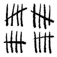 Doodle sketch style of Hand drawn Count bar cartoon illustration. Count the days counted in slashes on the walls of a prison or deserted island. vector