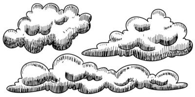 Doodle sketch style of Hand drawn Clouds cartoon illustration for concept design . vector