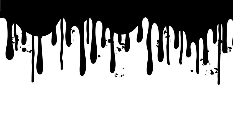 Doodle sketch style of Hand drawn Dripping liquid ,Black dripping paint, melting chocolate or drip of oil .
